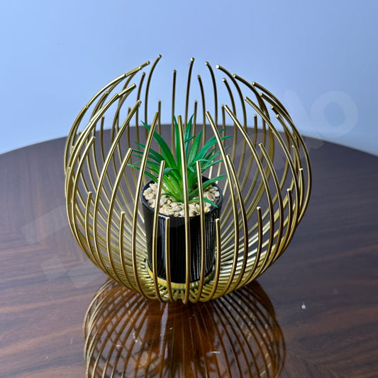 Golden Globe with Inside Plant