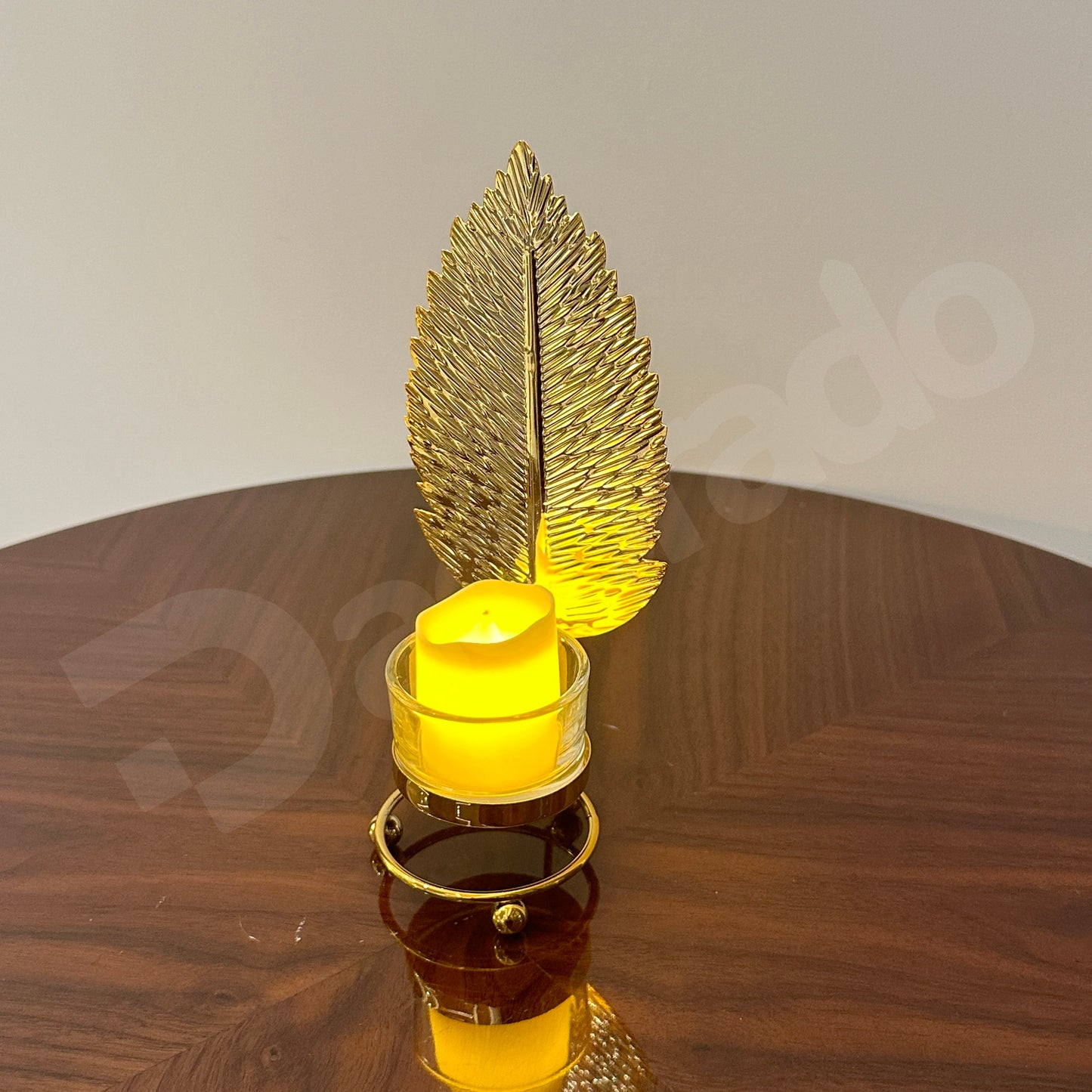 Golden Leaf Candle Holder