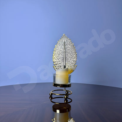 Golden Leaf Candle Holder