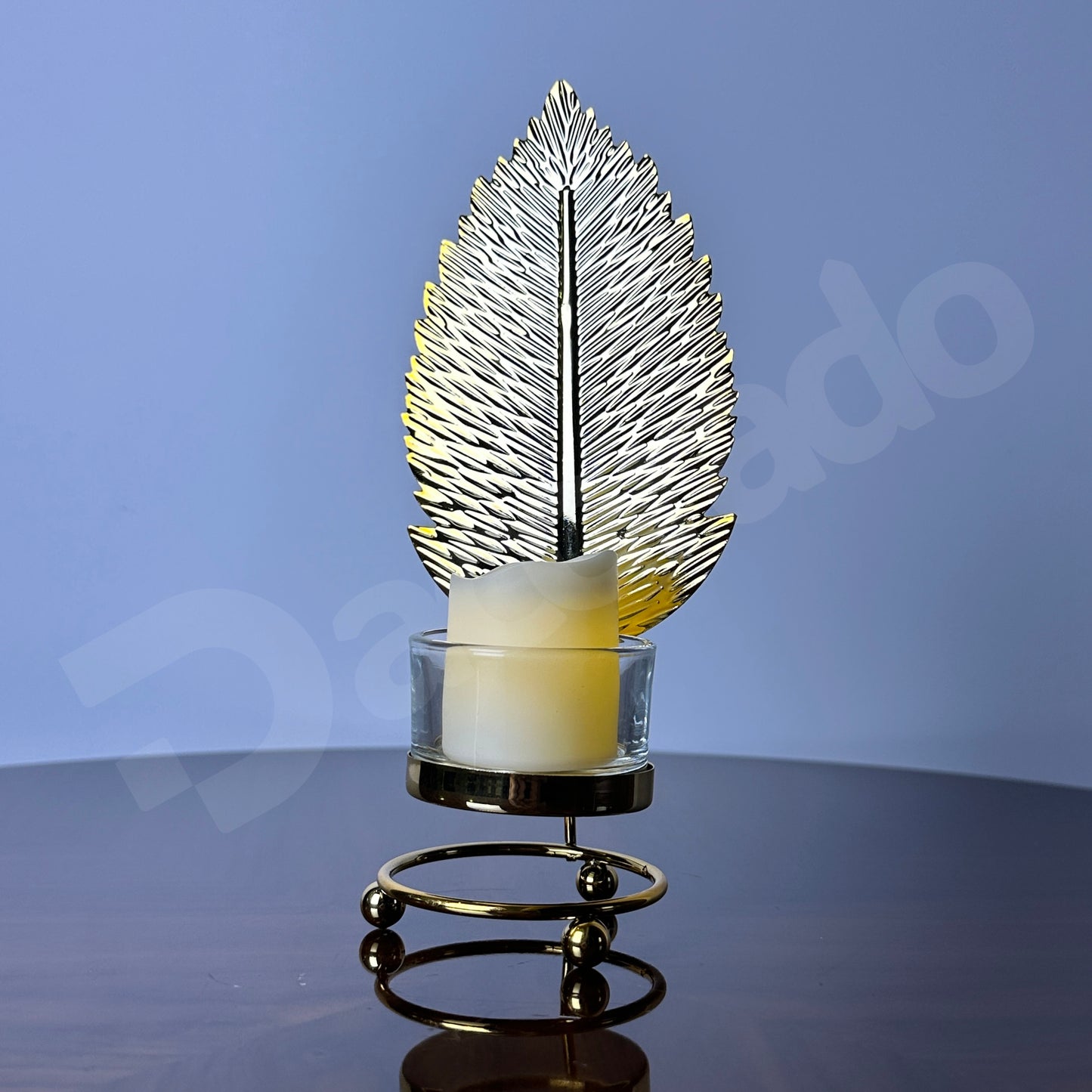 Golden Leaf Candle Holder