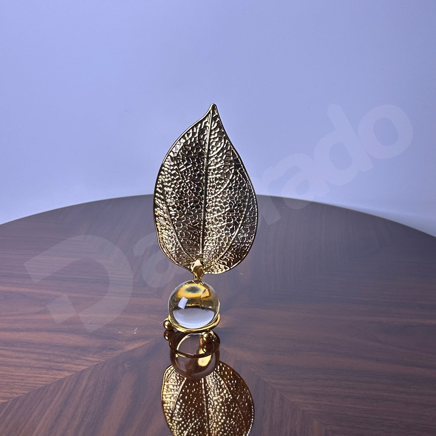 Golden Leaf with Crystal Glass Ball