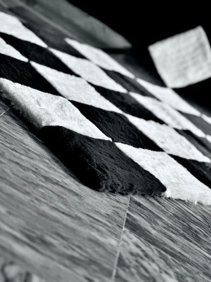 Premium Fuzzy Rug ( Black and White / Bronze and White)